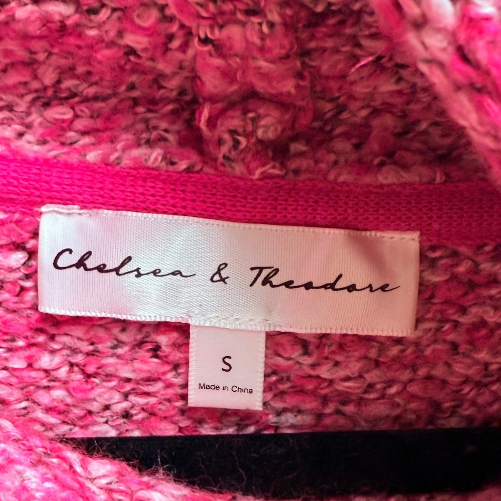 Chelsea & Theodore Small Womens Cropped Pink Cowl Neck Cozy Winter‎ Cozy Sweater - Picture 2 of 6